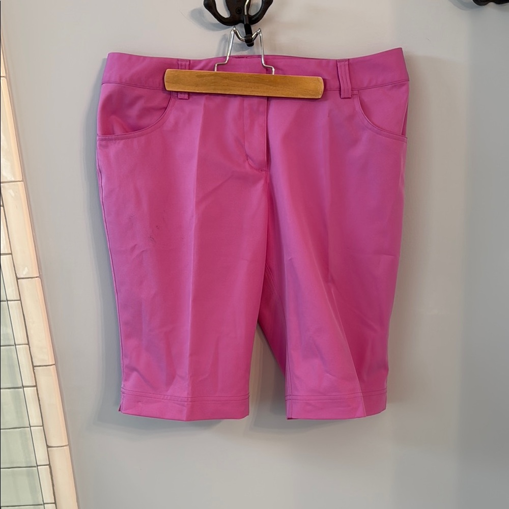 Adidas Pink Bermuda Shorts Tailored Cotton Blend